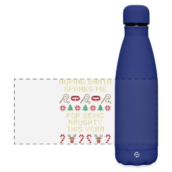 Punish Me For My Naughty Behavior – Una - Matte Panoramic Thermal Bottle 500 ml - dark blue  - Front