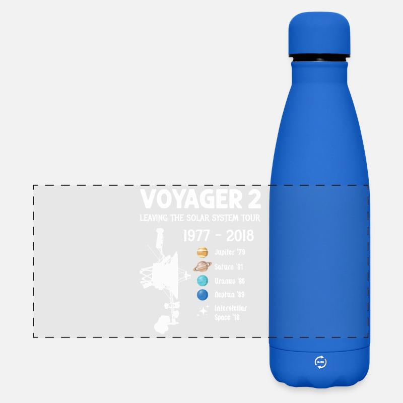 Voyager 2 Spacecraft Leaving The Solar System Tour - Matte Panoramic Thermal Bottle 500 ml - royal blue