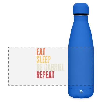 Eat Sleep Be Gabriel Repeat Retro Name - Matte Panoramic Thermal Bottle 500 ml - royal blue - Front