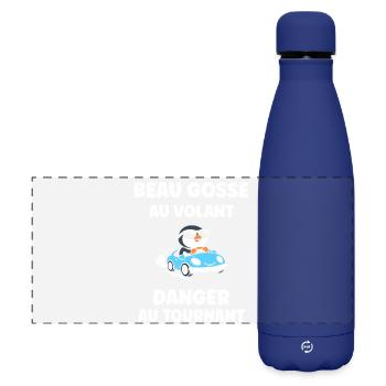 Humour permis de conduire - Gourde isotherme panoramique mate 500 ml - bleu foncé  - Devant