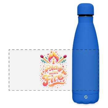 Play with fire typography design - Matte Panoramic Thermal Bottle 500 ml - royal blue - Front