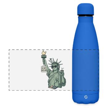 Statue of Liberty Do Not Disturb Coffee Design - Matte Panoramic Thermal Bottle 500 ml - royal blue - Front