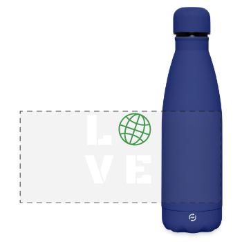 Love Globe Minimalist Typography Graphic - Matte Panorama Isolierflasche 500 ml - Dunkelblau  - Vorne