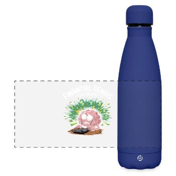  Financial Genius In Theory Lustiges Gestresstes - Matte Panorama Isolierflasche 500 ml - Dunkelblau  - Vorne