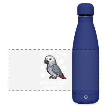 Expressions du perroquet gris Drôle de cadeau du perroquet gris - Gourde isotherme panoramique mate 500 ml - bleu foncé  - Devant