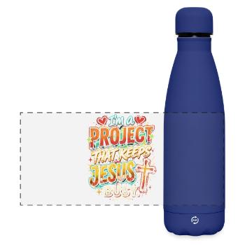Project that occupies Jesus - Matte Panoramic Thermal Bottle 500 ml - dark blue  - Front