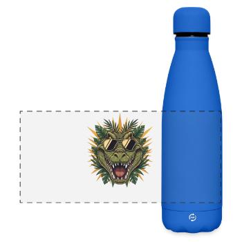 Tropen-Krokodil mit Sonnenbrille - Matte Panorama Isolierflasche 500 ml - Königsblau - Vorne