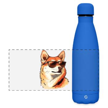 Shiba Inu Sonnenbrille: Chilliger Hund - Matte Panorama Isolierflasche 500 ml - Königsblau - Vorne