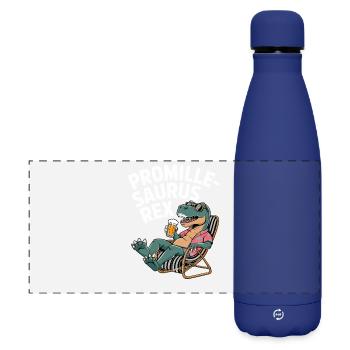 Promille-Saurus Rex Lounge - Matte Panorama Isolierflasche 500 ml - Dunkelblau  - Vorne