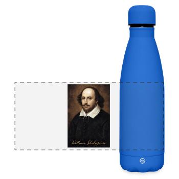 William Shakespeare Portrait - Matte Panoramic Thermal Bottle 500 ml - royal blue - Front