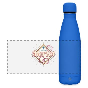 Merlot Rebe Vintage Weintrinker und Winzer Design - Matte Panorama Isolierflasche 500 ml - Königsblau - Vorne