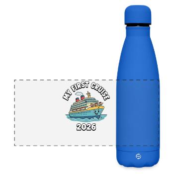 Ma première croisière en 2026 - Gourde isotherme panoramique mate 500 ml - bleu roi - Devant
