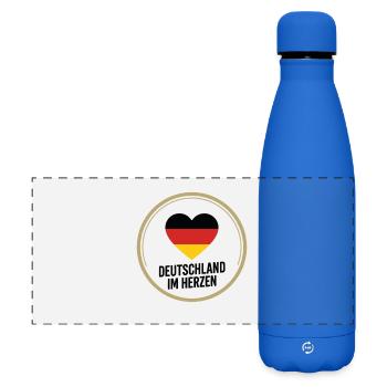Deutschland Im Herzen Fußball Fan Design - Matte Panorama Isolierflasche 500 ml - Königsblau - Vorne