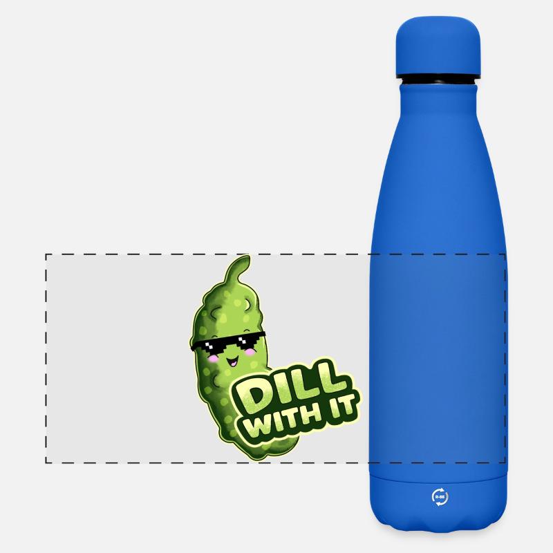 Dill With It Cucumber - Matte Panoramic Thermal Bottle 500 ml - royal blue