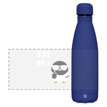 60 years - Matte Panoramic Thermal Bottle 500 ml - dark blue  - Front