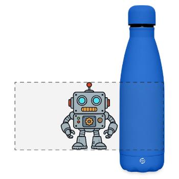 Retro Robot Pop Art - Matte Panorama Isolierflasche 500 ml - Königsblau - Vorne