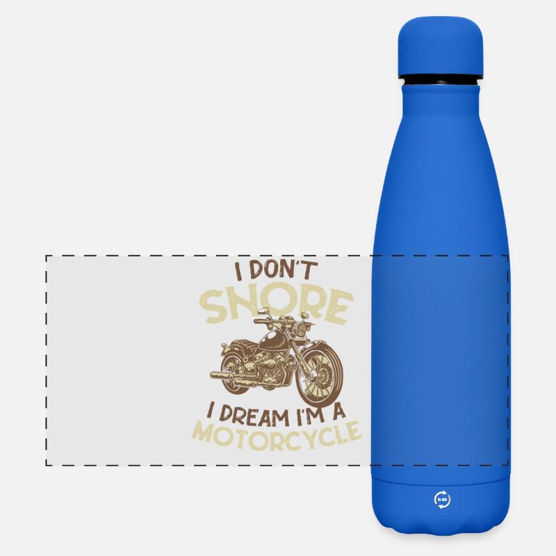 Ich schnarche nicht, ich träume, ich bin ein Motorrad - Matte Panorama Isolierflasche 500 ml - Königsblau