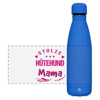 Stolze Hütehund Mama  - Matte Panorama Isolierflasche 500 ml - Königsblau - Vorne