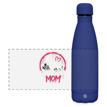 Schnauzer Mom Graffiti Herz - Matte Panorama Isolierflasche 500 ml - Dunkelblau  - Vorne