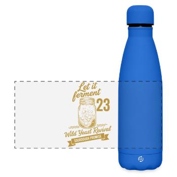La cuisson du pain au levain laisse fermenter - Gourde isotherme panoramique mate 500 ml - bleu roi - Devant