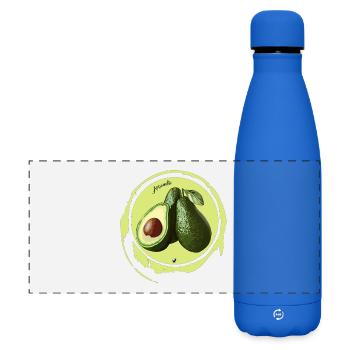 Illustration d’avocat dans un cercle - Gourde isotherme panoramique mate 500 ml - bleu roi - Devant