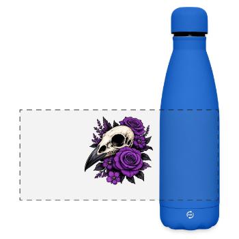 Violet Skull Roses Design - Matte Panoramic Thermal Bottle 500 ml - royal blue - Front