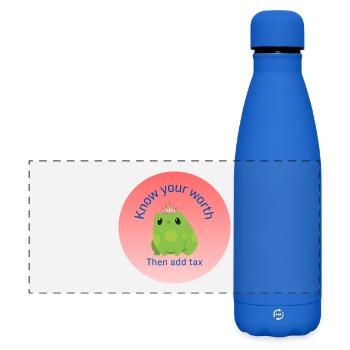 Kenne deinen Wert - Matte Panorama Isolierflasche 500 ml - Königsblau - Vorne