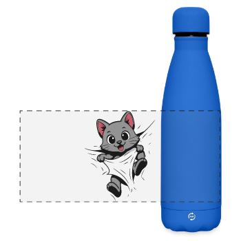 Kitten Cuddly Cat Cute Cat - Matte Panoramic Thermal Bottle 500 ml - royal blue - Front