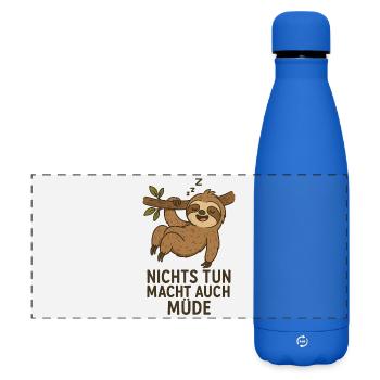 Sieste paresseux avec slogan dictons drôles - Gourde isotherme panoramique mate 500 ml - bleu roi - Devant
