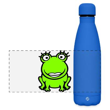 Frosch Girl Wimpern hübsche Frau weiblich Mädchen - Matte Panorama Isolierflasche 500 ml - Königsblau - Vorne