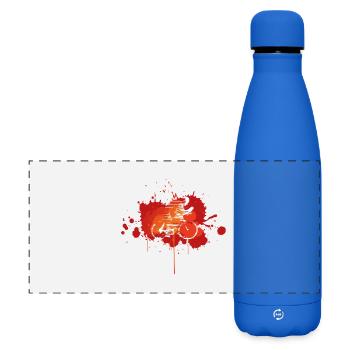 Vélo éclaboussé en peinture orange - Gourde isotherme panoramique mate 500 ml - bleu roi - Devant