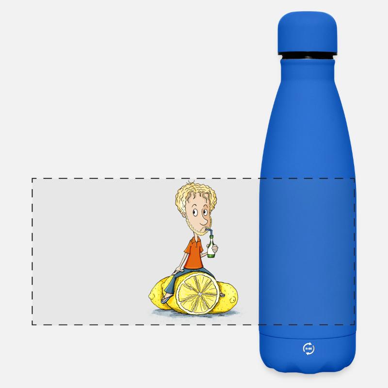 Gibt Dir das Leben Zitronen... - Matte Panorama Isolierflasche 500 ml - Königsblau