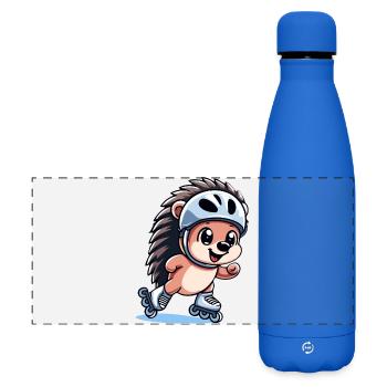 Speedy Hedgehog: Rollschuh-Champion - Matte Panorama Isolierflasche 500 ml - Königsblau - Vorne