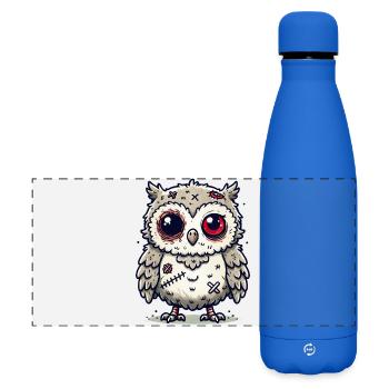 gruselige Zombie-Eule für Halloween Spaß - Matte Panorama Isolierflasche 500 ml - Königsblau - Vorne