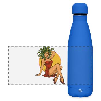 Medusa-inspiriertes Retro-Kunstdesign - Matte Panorama Isolierflasche 500 ml - Königsblau - Vorne