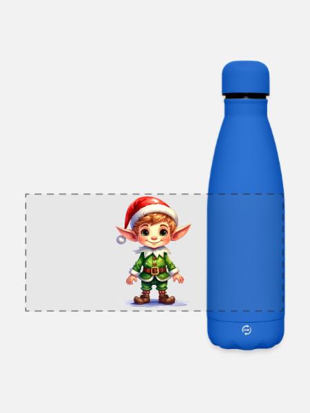 Weihnachtself - Matte Panorama Isolierflasche 500 ml - Königsblau
