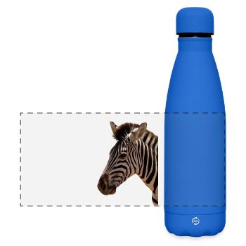 Tête de zèbre - Gourde isotherme panoramique mate 500 ml - bleu roi - Devant