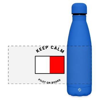 Amiral H - pilote à bord du navire pilote - Gourde isotherme panoramique mate 500 ml - bleu roi - Devant