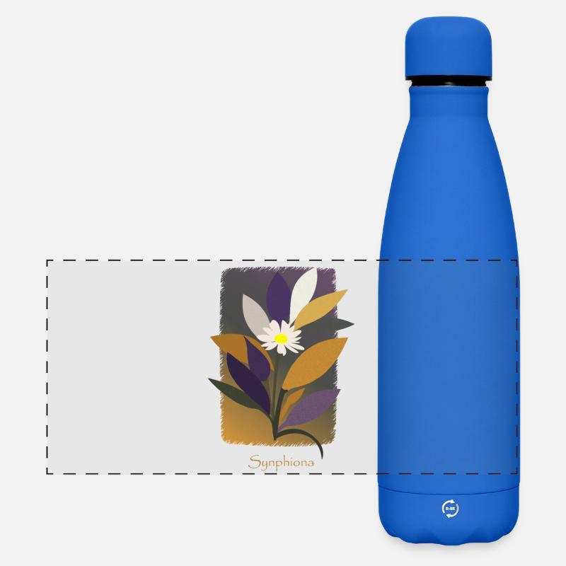 Warm Colored Synphonia Flower - Matte Panoramic Thermal Bottle 500 ml - royal blue