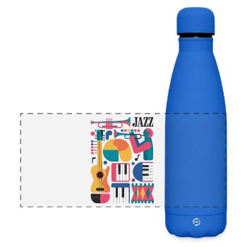 Colorful music-themed design - Matte Panoramic Thermal Bottle 500 ml - royal blue - Front