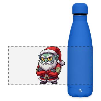 Mürrischer Kobold-Weihnachtsmann - Matte Panorama Isolierflasche 500 ml - Königsblau - Vorne
