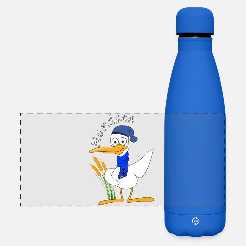 North Sea - Matte Panoramic Thermal Bottle 500 ml - royal blue