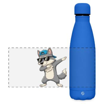 Cool Dabbing Wolf Sonnenbrille Cartoon-Kunst - Matte Panorama Isolierflasche 500 ml - Königsblau - Vorne