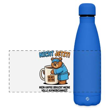 Not Now Bear Coffee Time - Matte Panoramic Thermal Bottle 500 ml - royal blue - Front