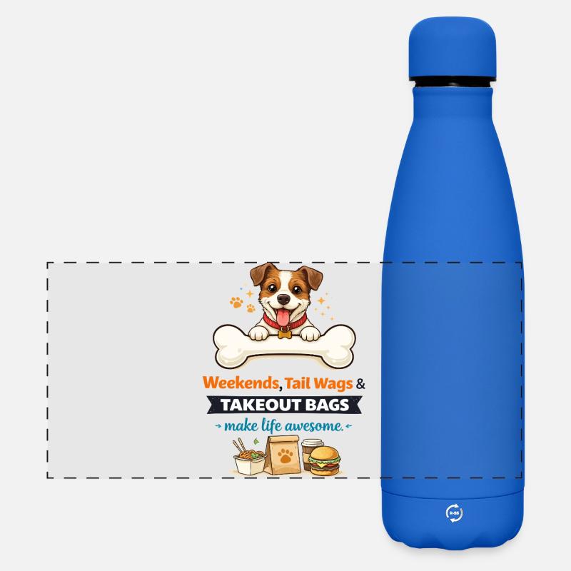 Remues de queue du week-end & plaisir à emporter - Gourde isotherme panoramique mate 500 ml - bleu roi