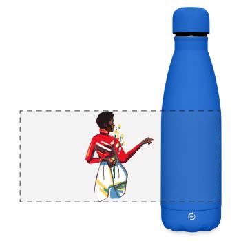 Dame aux fleurs - Gourde isotherme panoramique mate 500 ml - bleu roi - Devant