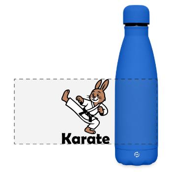 Karaté Lapin - Gourde isotherme panoramique mate 500 ml - bleu roi - Devant