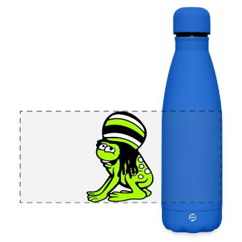 Frosch Reggae Musik Rasta Haare Mütze Jamaika Fun - Matte Panorama Isolierflasche 500 ml - Königsblau - Vorne