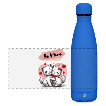 Be Mine Katzenkuscheln mit Herzen - Matte Panorama Isolierflasche 500 ml - Königsblau - Vorne
