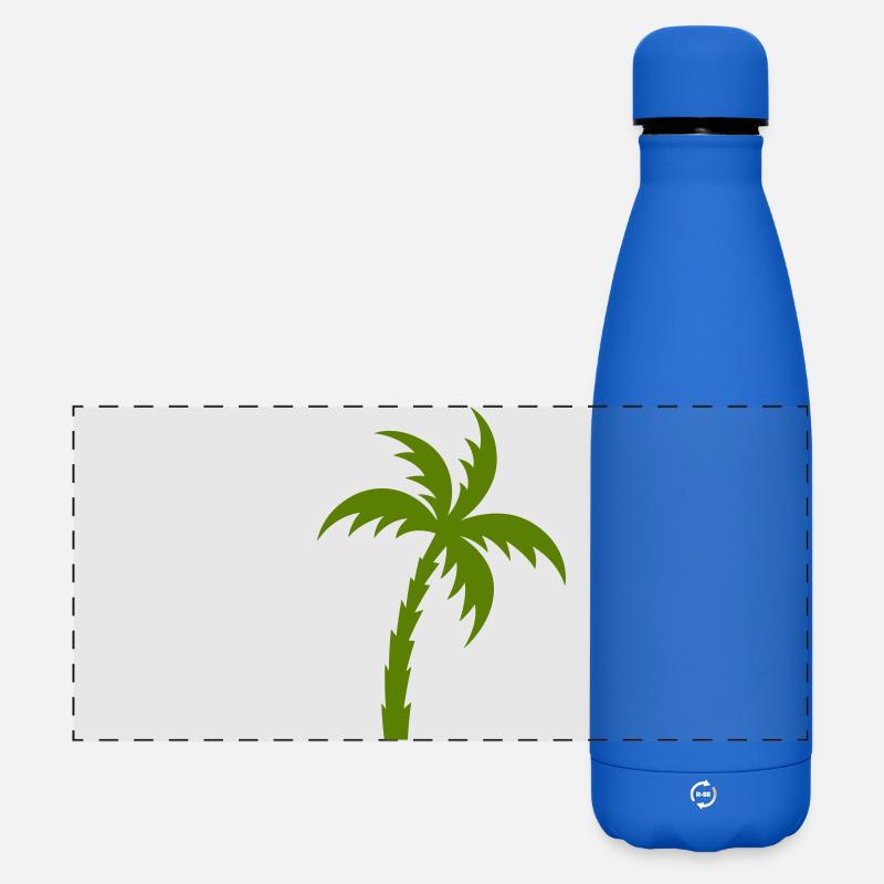 Palm Tree Silhouette Tropical Style - Matte Panoramic Thermal Bottle 500 ml - royal blue